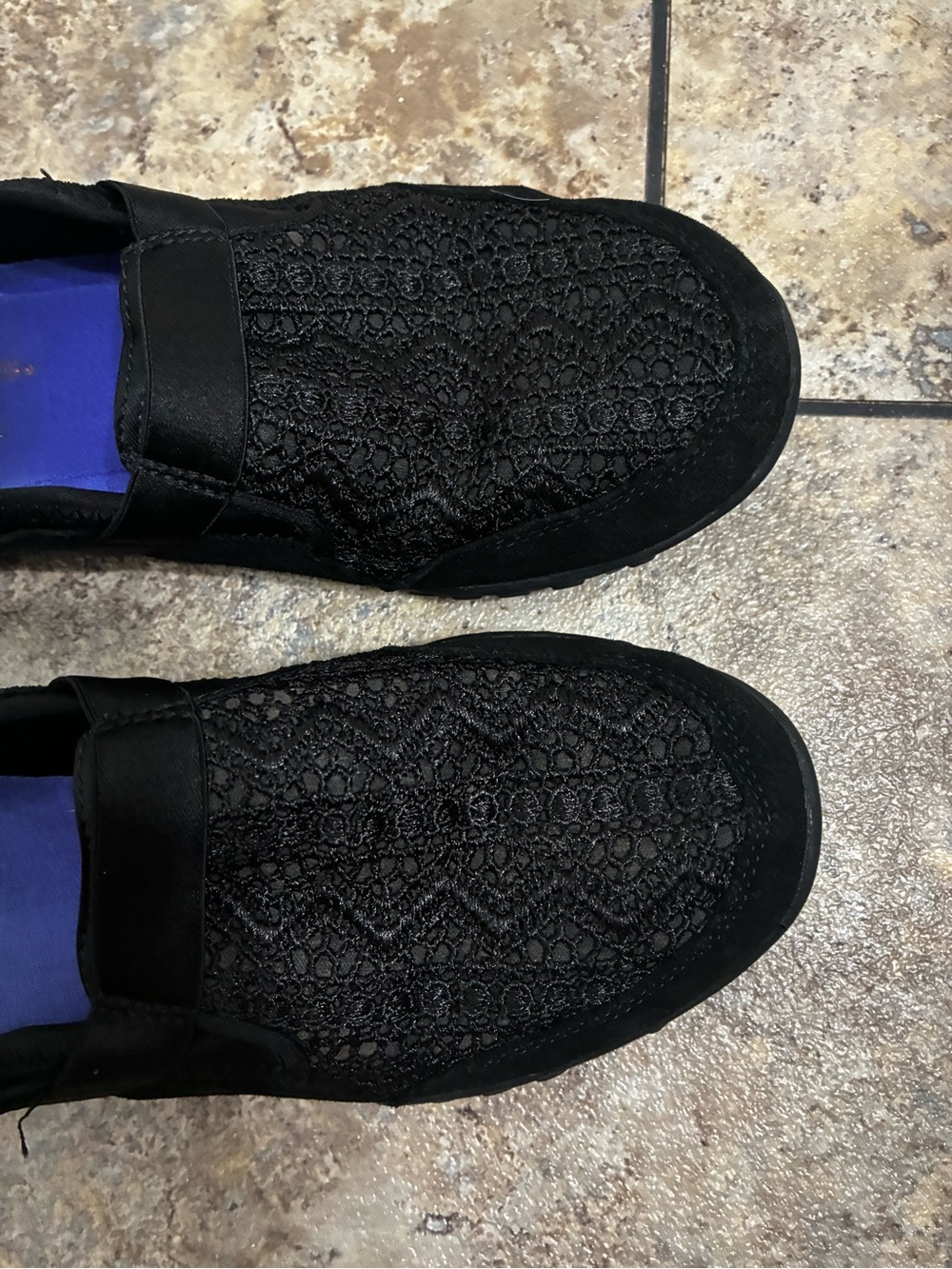 Skechers Women's Black Lace Slip-On Sneakers